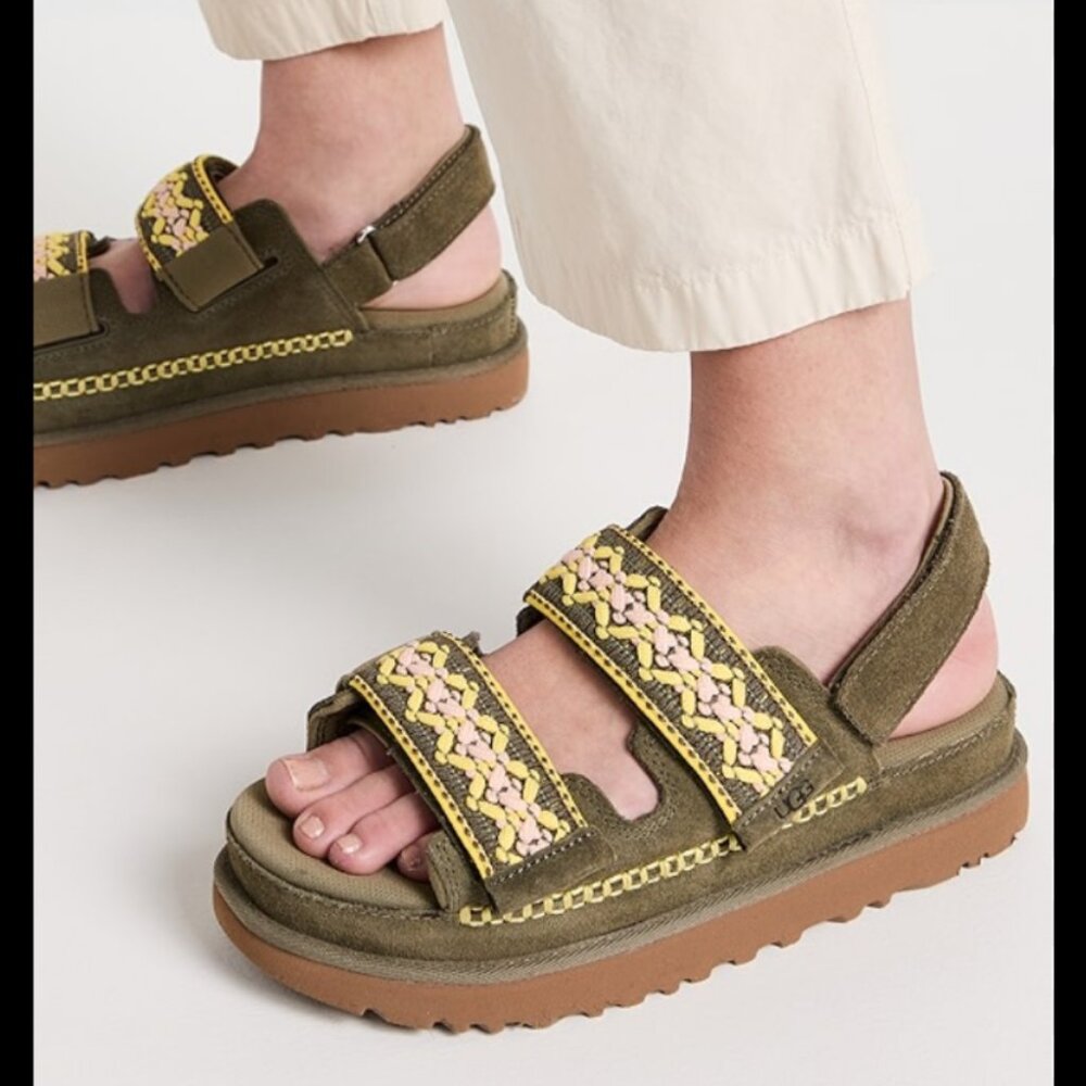 UGG Goldenstar Heritage Braided Platform Sandals - 8.5